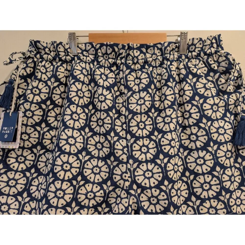 Roller Rabbit Target XL Blue Geometric Shorts Summer Lined Vacation Lounge - Picture 5 of 6